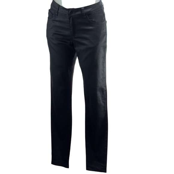 PIECES Womens Black Slim Fit Pants Cotton Poly Stretch Size S - Picture 1 of 11